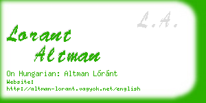 lorant altman business card