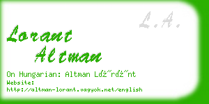 lorant altman business card